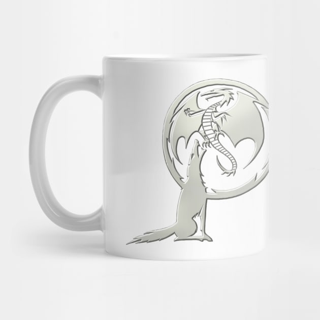 Wolf and Dragon Pewter white by SteamyR